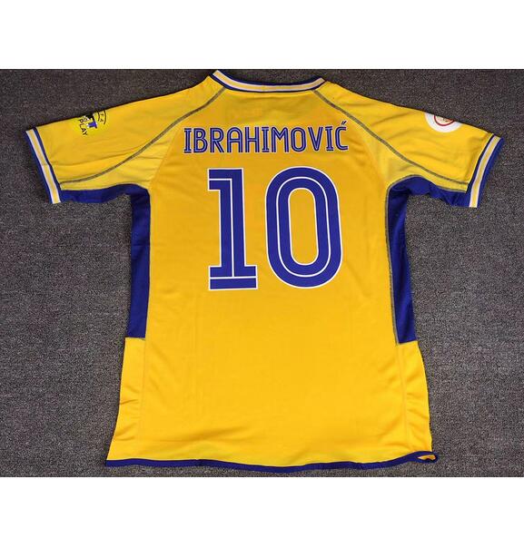 2004 Sweden Retro Home Kit Soccer Jersey #10 IBRAHIMOVIC